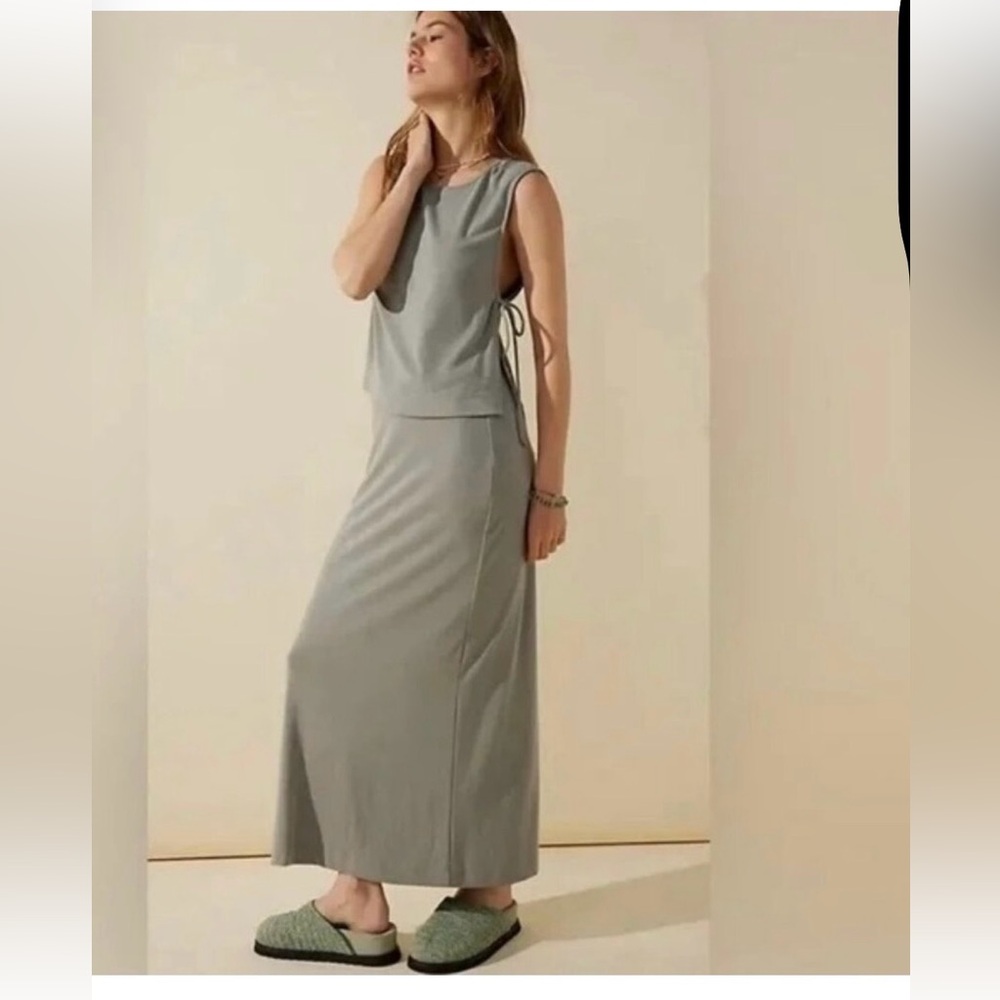 Free People Gray Maxi Skirt